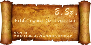 Belényesi Szilveszter névjegykártya